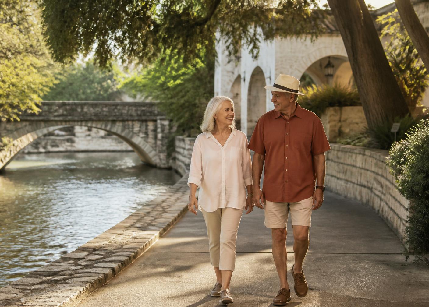 San Antonio couple reviewing Medicare Advantage and Medigap paperwork